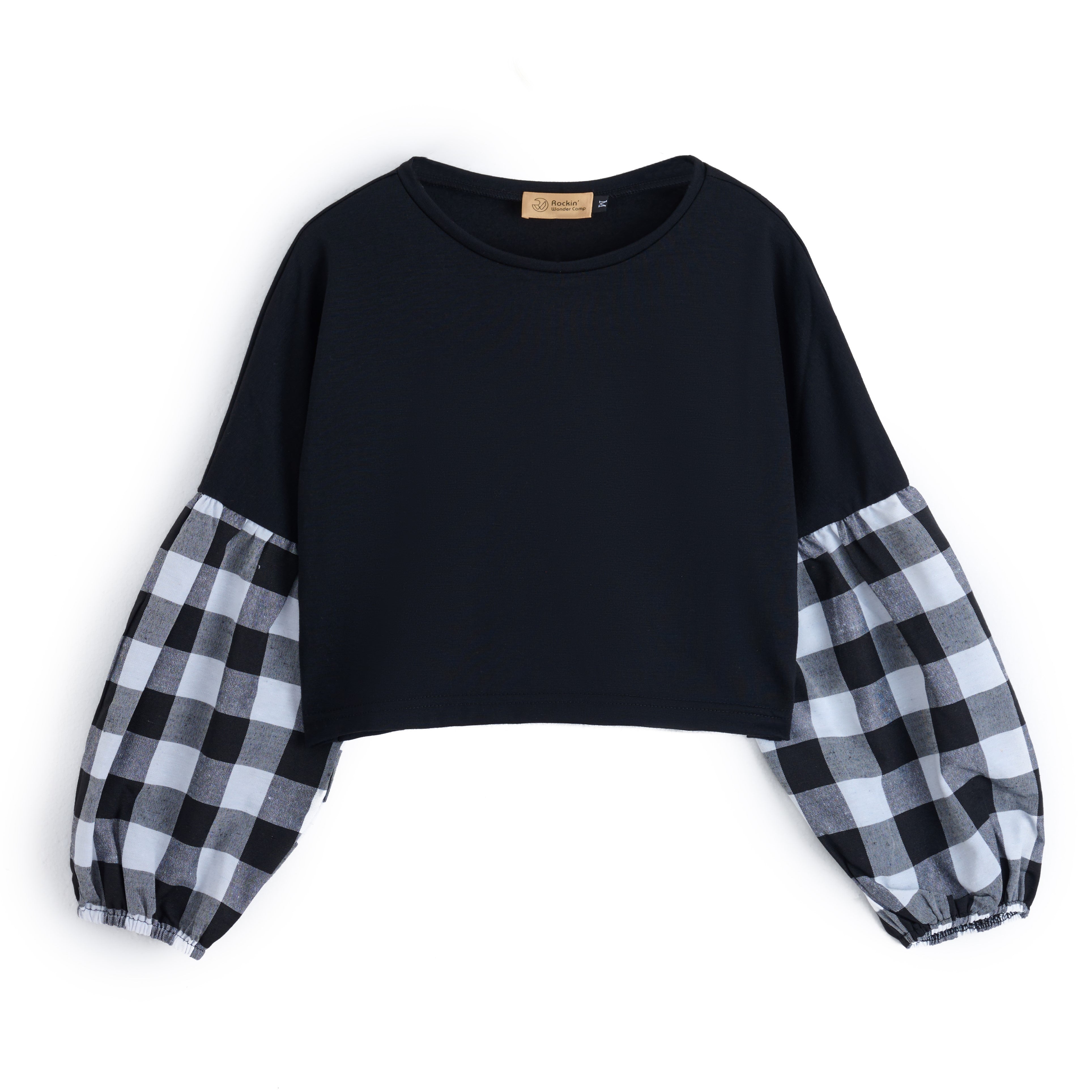 <img src="Black-White-Plaid-Sleeves-Contrast-Crop-Tunic-Rockin-Wonder.jpg" alt="Black White Plaid Sleeves Contrast Crop Tunic Rockin Wonder" loading="lazy">