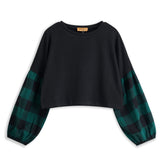 <img src="Black-Green-Plaid-Sleeves-Contrast-Crop-Tunic-Rockin-Wonder.jpg" alt="Black Green Plaid Sleeves Contrast Crop Tunic Rockin Wonder" loading="lazy">