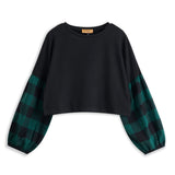 <img src="Black-Green-Plaid-Sleeves-Contrast-Crop-Tunic-Rockin-Wonder.jpg" alt="Black Green Plaid Sleeves Contrast Crop Tunic Rockin Wonder" loading="lazy">