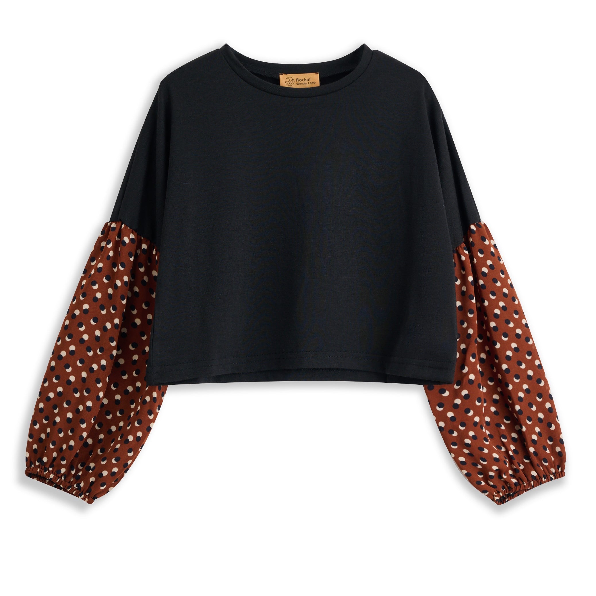 <img src="Black-Brown-Dot-Print-Plaid-Sleeves-Contrast-Crop-Tunic-Rockin-Wonder.jpg" alt="Black Brown Dot Print Plaid Sleeves Contrast Crop Tunic Rockin Wonder" loading="lazy">