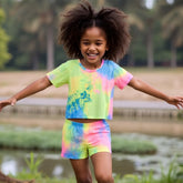 <img src="Blue-Yellow-Pink-Tie-Dye-Short-Sleeve-Crop-Top-Shorts-Rockin-Wonder.jpg" alt="Blue Yellow Pink Tie-Dye Short Sleeve Crop Top Shorts Rockin Wonder" loading="lazy">