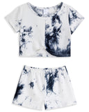 <img src="Black-White-Tie-Dye-Short-Sleeve-Tie-up-Front-Crop-Top-Shorts-Rockin-Wonder.jpg" alt="Black White Tie-Dye Short Sleeve Tie up Front Crop Top Shorts Rockin Wonder" loading="lazy">