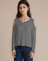 <img src="Black-White-Stripe-Rib-Knit-Cold-Shoulder-Long-Sleeve-Tee-Rockin-Wonder.jpg" alt="Black White Stripe Rib Knit Cold Shoulder Long Sleeve Tee Rockin Wonder" loading="lazy">