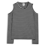 <img src="Black-White-Stripe-Rib-Knit-Cold-Shoulder-Long-Sleeve-Tee-Rockin-Wonder.jpg" alt="Black White Stripe Rib Knit Cold Shoulder Long Sleeve Tee Rockin Wonder" loading="lazy">