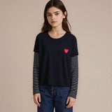 <img src="Black-Tee-Heart-Embroidery-Contrast-Sleeves-Top-Rockin-Wonder.jpg" alt="Black Tee Heart Embroidery Contrast Sleeves Top Rockin Wonder" loading="lazy">