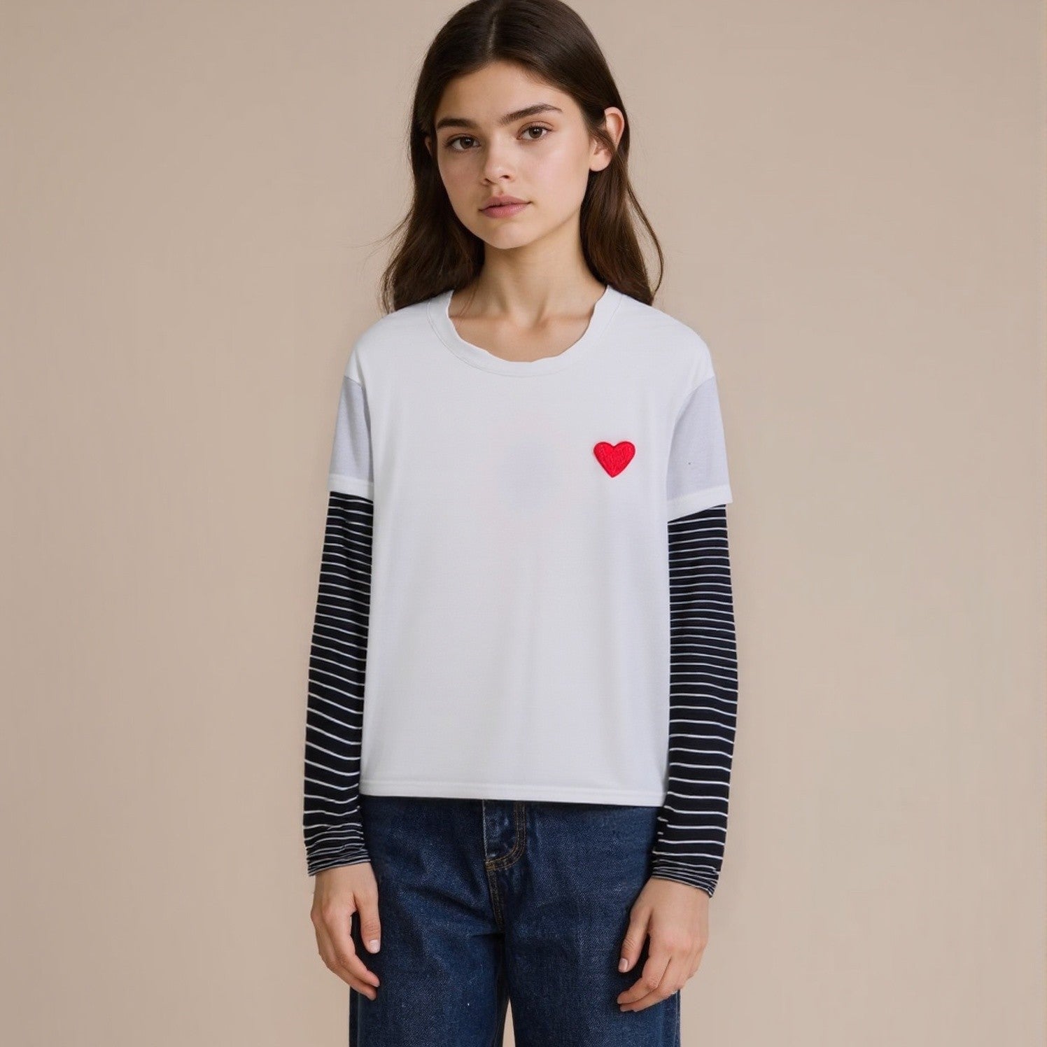 <img src="White-Tee-Heart-Embroidery-Contrast-Sleeves-Top-Rockin-Wonder.jpg" alt="White Tee Heart Embroidery Contrast Sleeves Top Rockin Wonder" loading="lazy">