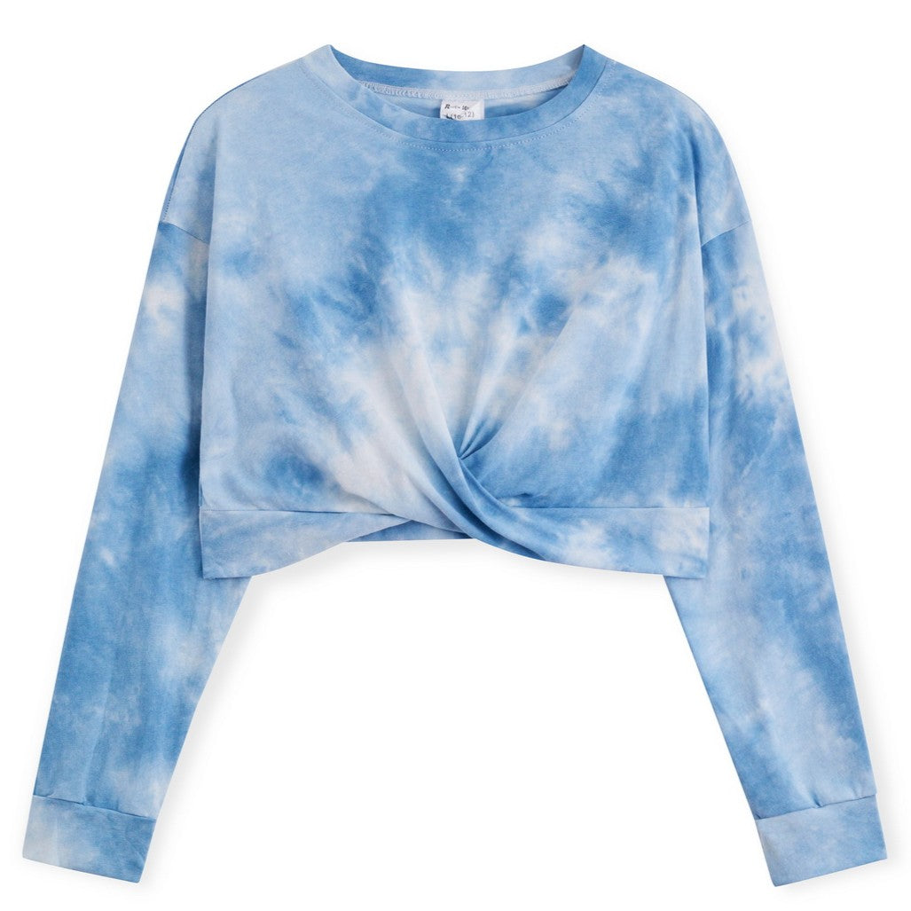 <img src="Blue-White-Tie-Dye-Long-Sleeve-Twist-Front-Top-Rockin-Wonder.jpg" alt="Blue White Tie-Dye Long Sleeve Twist Front Top Rockin Wonder" loading="lazy">