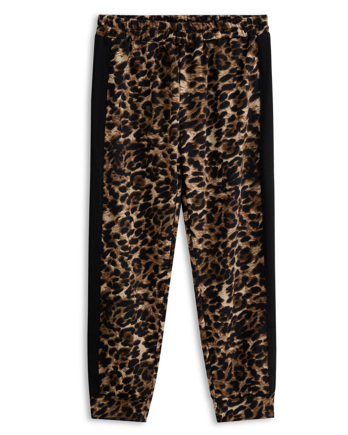 Brown & Black Leopard Side-Stripe Joggers