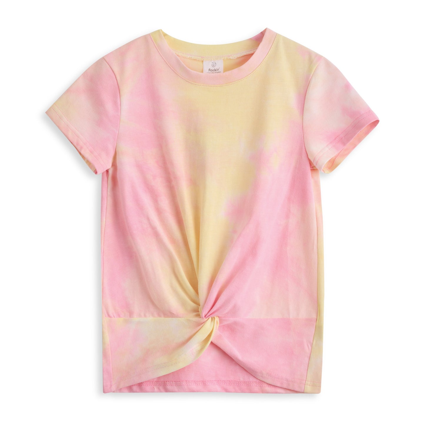 Pink & Yellow Tie-Dye Twist-Front Tunic