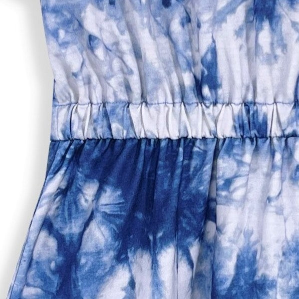 Girl's Blue & White Tie-Dye Short-Sleeve A-Line Dress Rockin Wonder Girl's Blue & White Tie-Dye Short-Sleeve A-Line Dress Rockin Wonder
