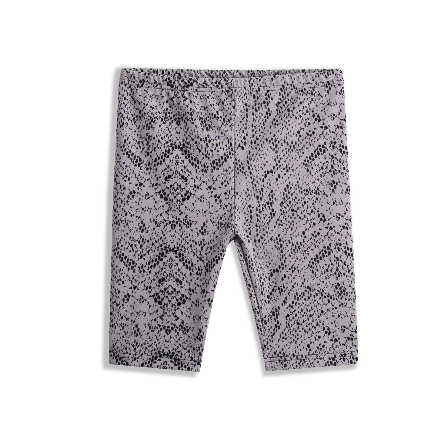 Black & Gray Snake-Print Bike Shorts