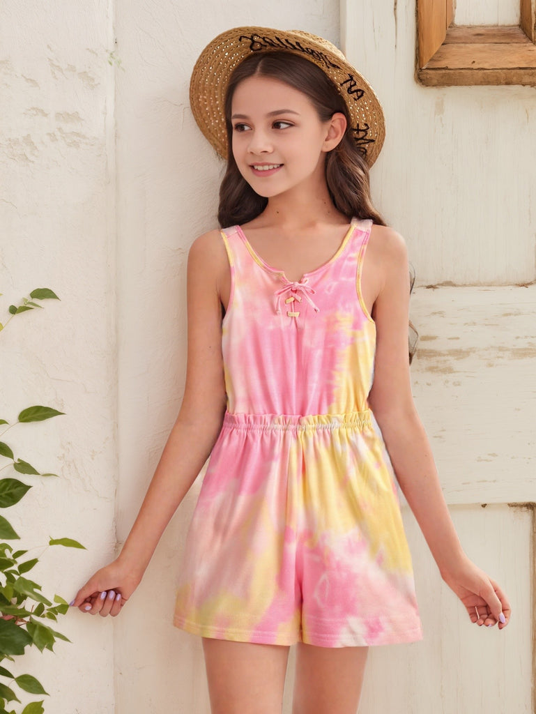 pink and yellow tie dye dress Girls Tie Dye T-Shirt Dress