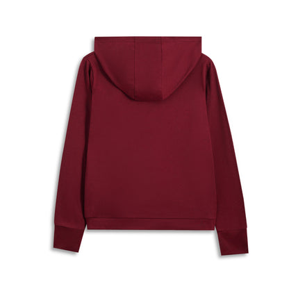 Wine Red Crisscross-Hem Hoodie