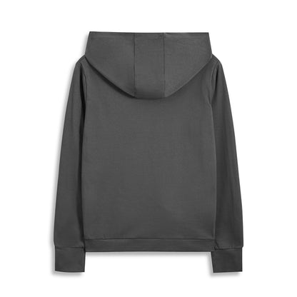 Gray Crisscross-Hem Hoodie