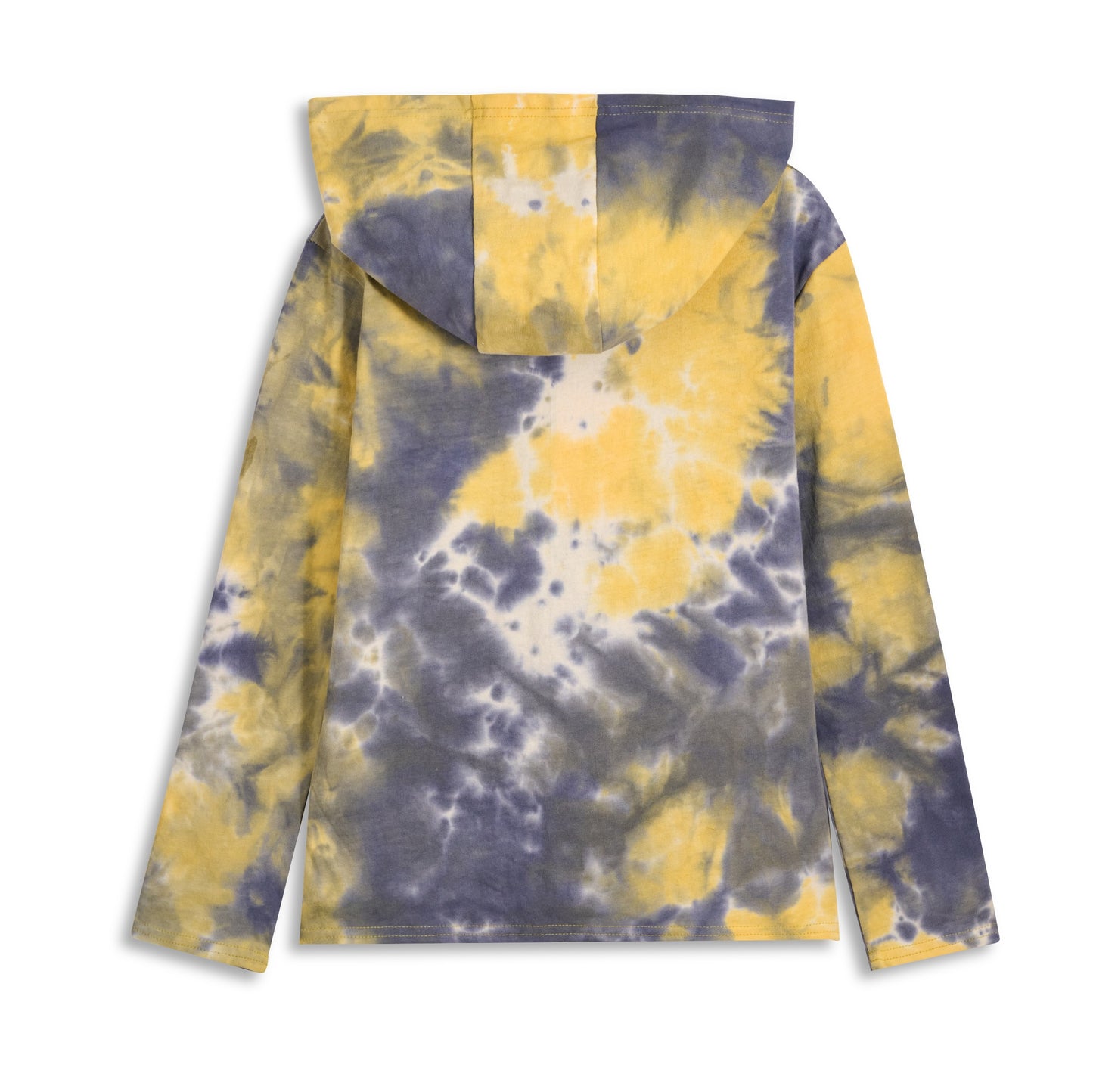 Gray & Yellow Tie-Dye Twist-Front Hoodie