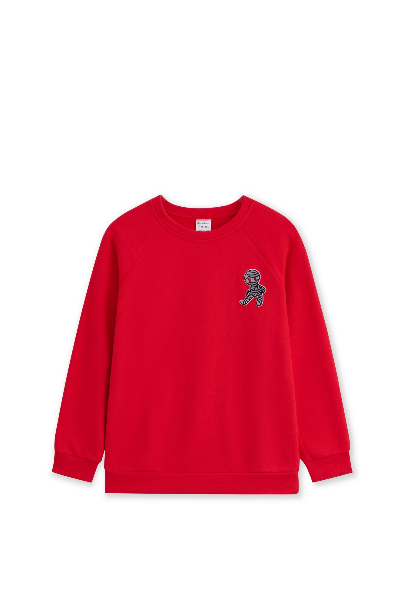 Red & Mummy Embroidery Long Sleeves Sweatshirt