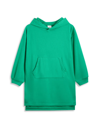 Green Pocket Hooded Dress