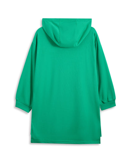 Green Pocket Hooded Dress